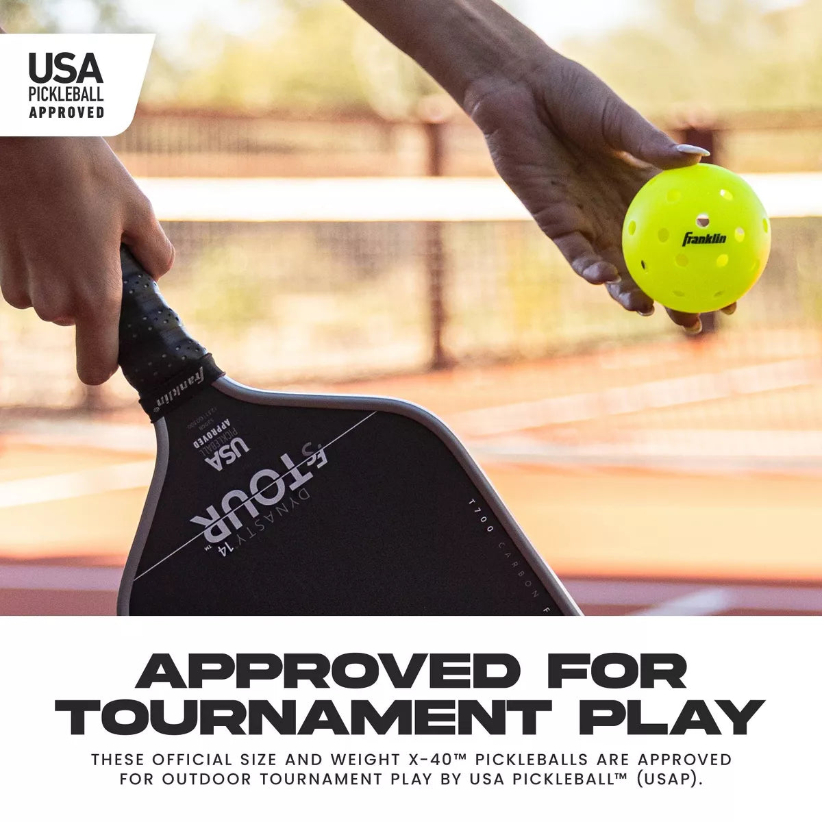 Franklin X-40 Outdoor Pickleballs — Neon 6-Pack