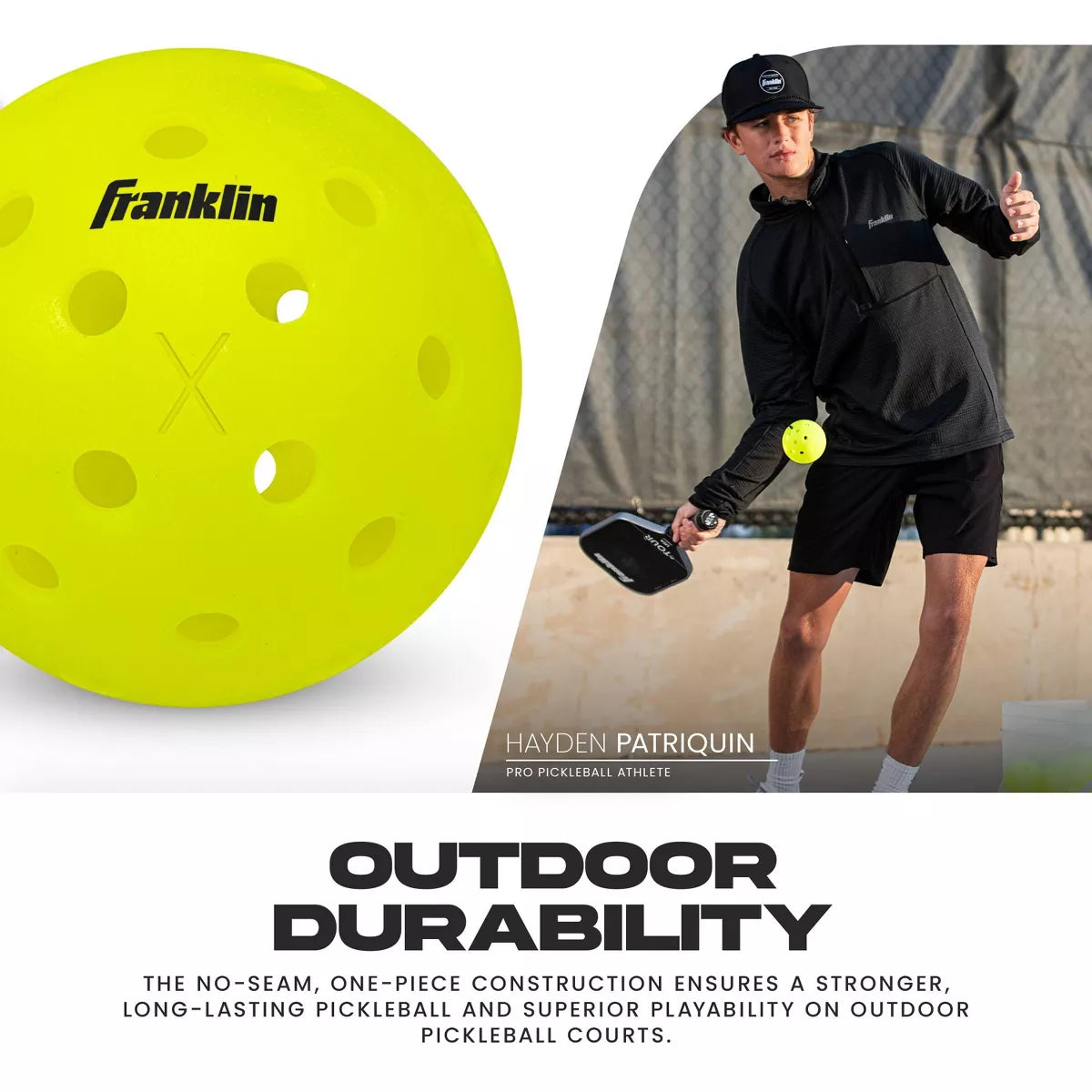 Franklin X-40 Outdoor Pickleballs — Neon 6-Pack