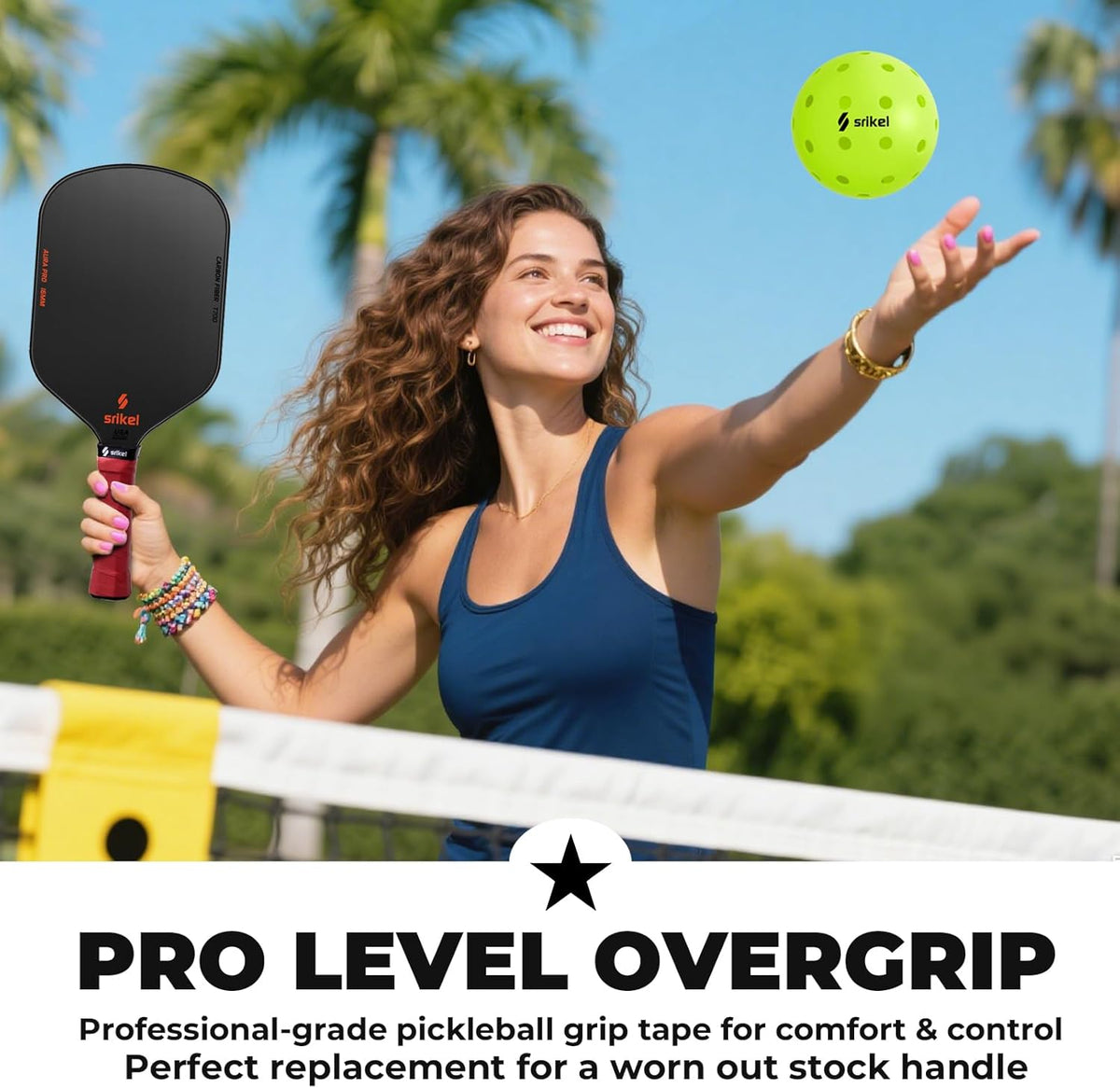 Srikel Tacky Pickleball Overgrips — Energy 6-Pack