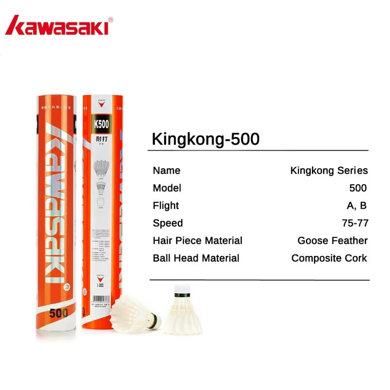 Kawasaki KING KONG 500 / 700 – 3 in 1 Feather Badminton Shuttlecocks