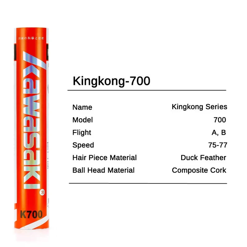 Kawasaki KING KONG 500 / 700 – 3 in 1 Feather Badminton Shuttlecocks