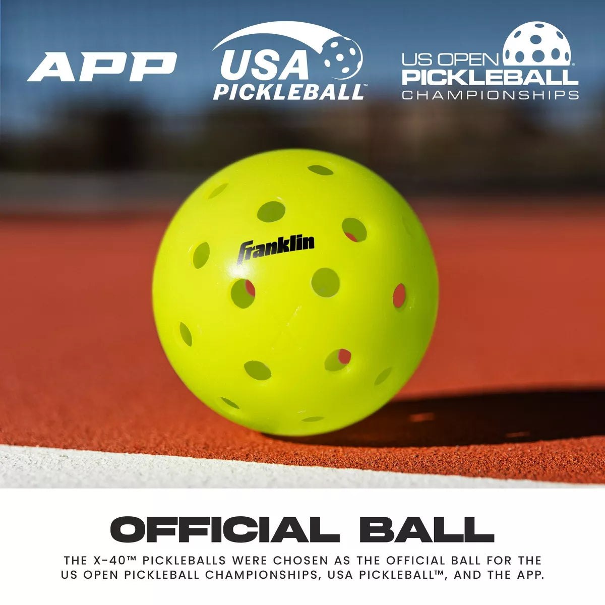 Franklin X-40 Outdoor Pickleballs — Neon 6-Pack