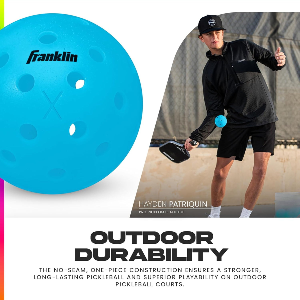Franklin X-40 Outdoor Pickleballs — Multicolor 6-Pack