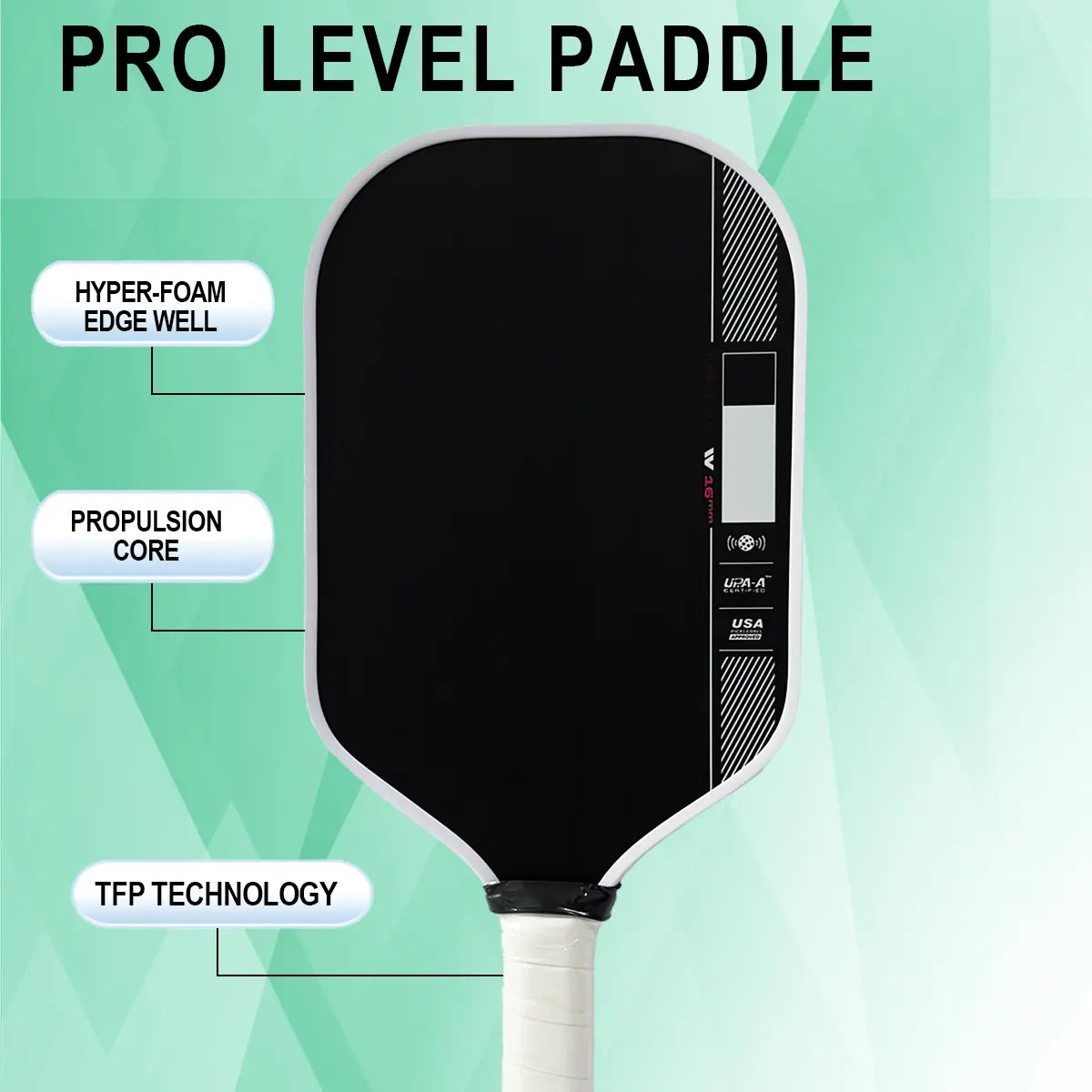 Magnus Pro IV 16Mm Pickleball Paddle GEN 4 TFP Foam Core with T700 Carbon Fiber Surface for Explosive Power and Expanded Sweet Spot