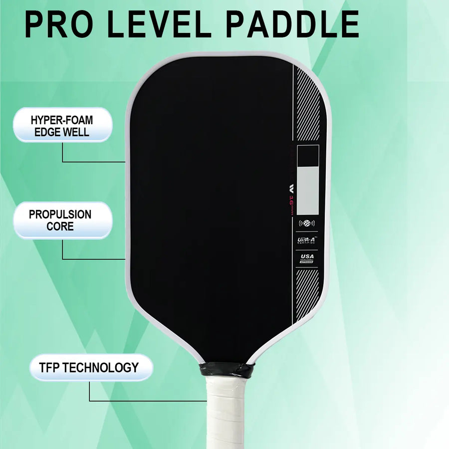 Magnus Pro IV 16Mm Pickleball Paddle GEN 4 TFP Foam Core with T700 Carbon Fiber Surface for Explosive Power and Expanded Sweet Spot