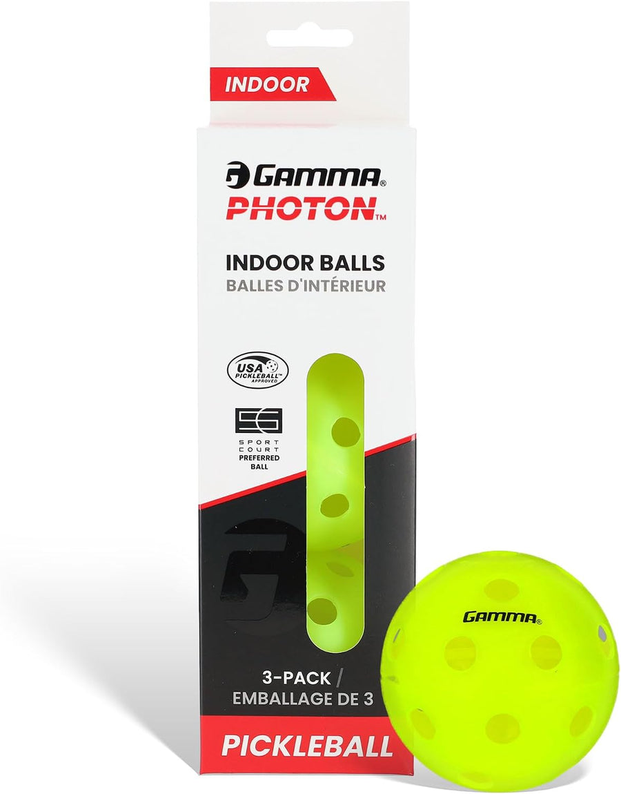 GAMMA Photon Indoor Pickleballs — 3-Pack