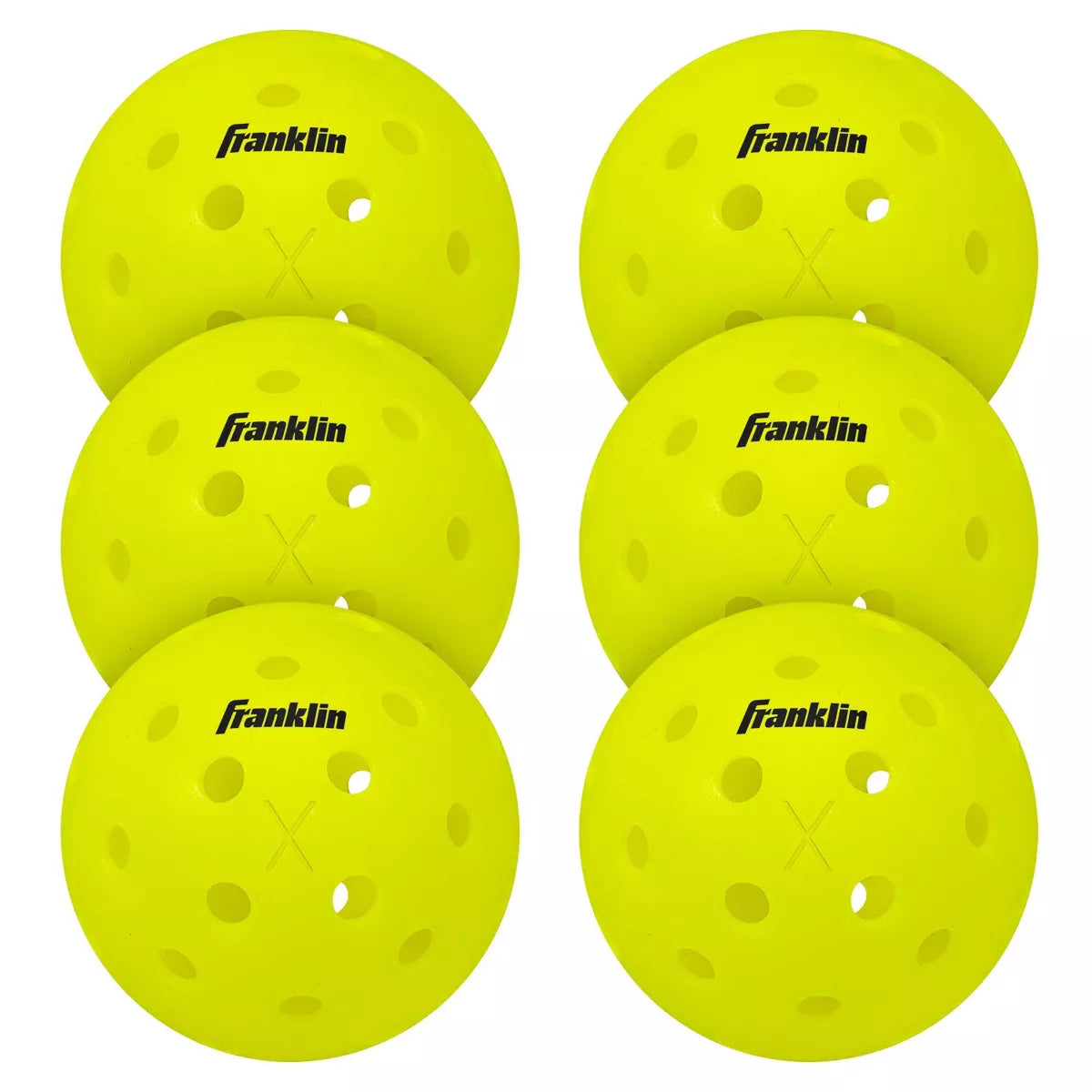Franklin X-40 Outdoor Pickleballs — Neon 6-Pack