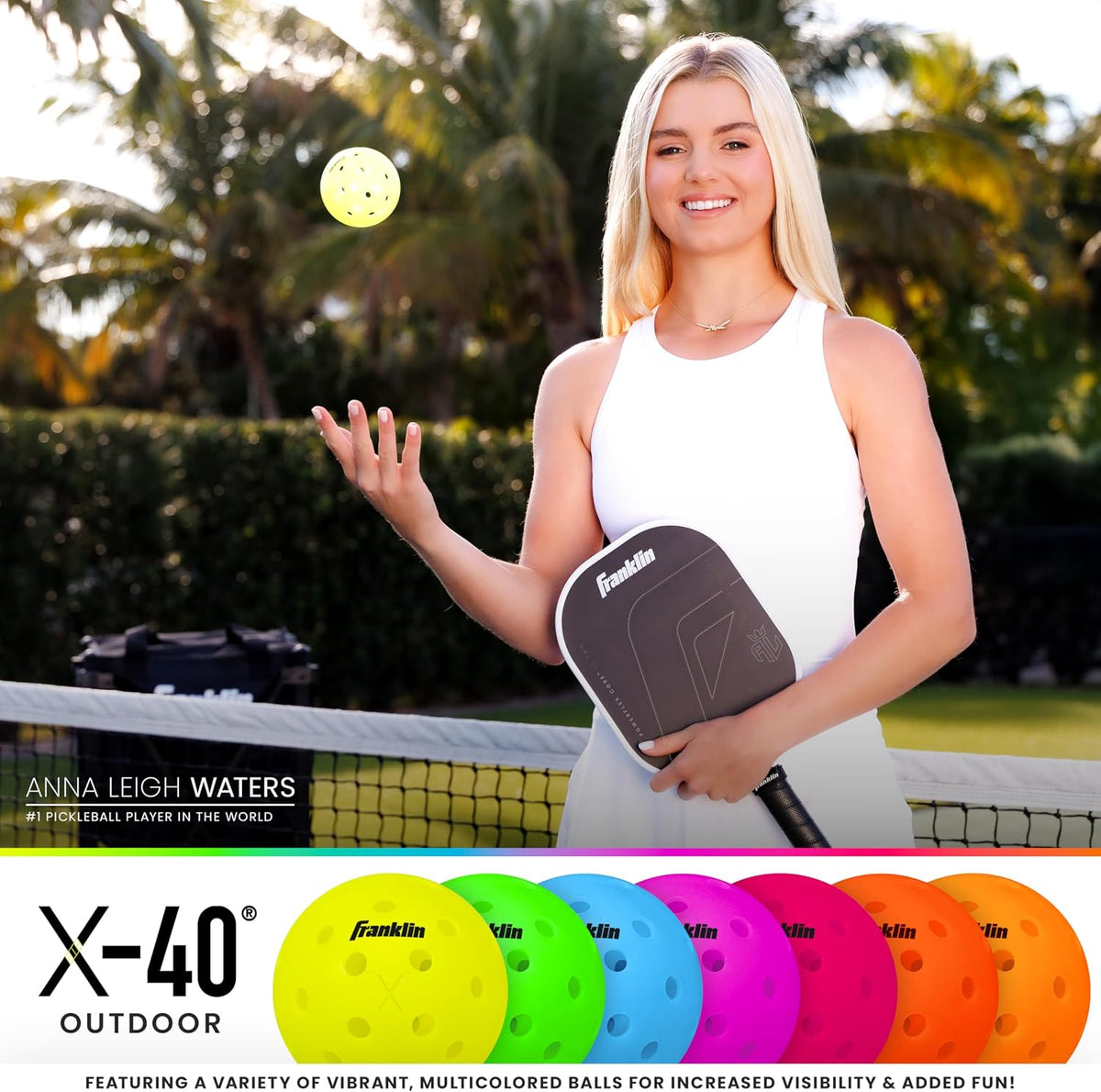 Franklin X-40 Outdoor Pickleballs — Multicolor 6-Pack